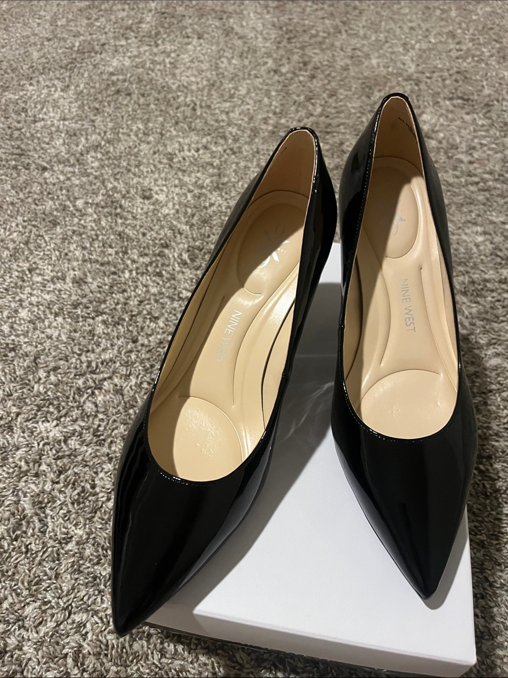Nine West Black Patent Pointed Toe Pumps